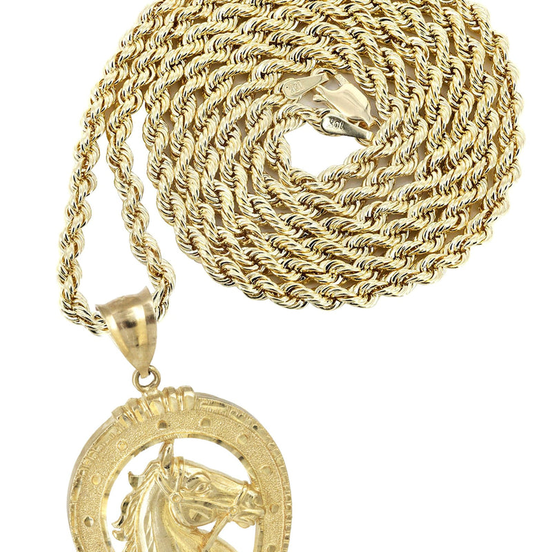 10K Yellow Gold Horse Necklace | Appx. 21.1 Grams