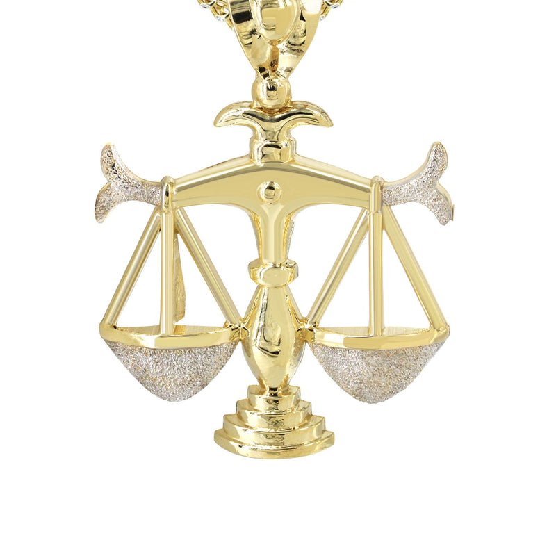 10K Yellow Gold Scales of Justice Necklace | Appx. 23.3 Grams