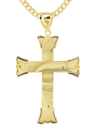 10K Yellow Gold Cross / Crucifix Necklace | Appx. 21.2 Grams