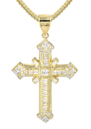 10K Yellow Gold Cross Necklace | Appx. 19.5 Grams