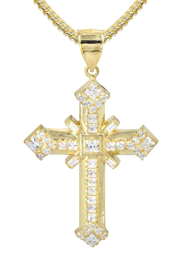 10K Yellow Gold Cross Necklace | Appx. 19.5 Grams