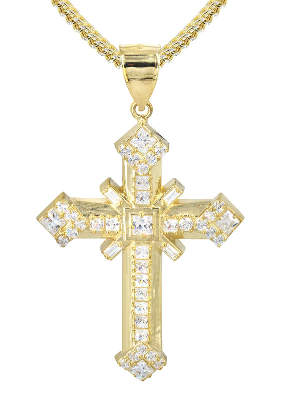 10K Yellow Gold Cross Necklace | Appx. 19.5 Grams