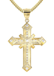 10K Yellow Gold Cross Necklace | Appx. 19.5 Grams
