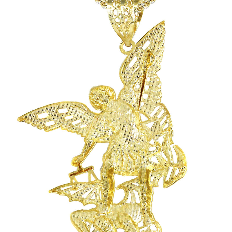 10K Yellow Gold Saint Michael Necklace | Appx. 21.3 Grams