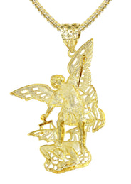 10K Yellow Gold Saint Michael Necklace | Appx. 21.3 Grams