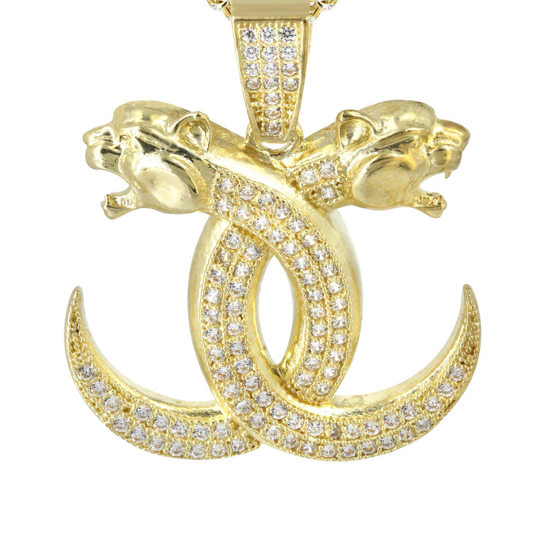 10K Yellow Gold Lion Heads Necklace | Appx. 16.2 Grams