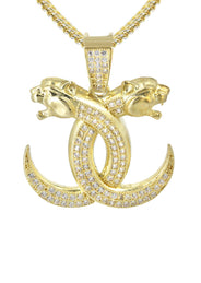 10K Yellow Gold Lion Heads Necklace | Appx. 16.2 Grams