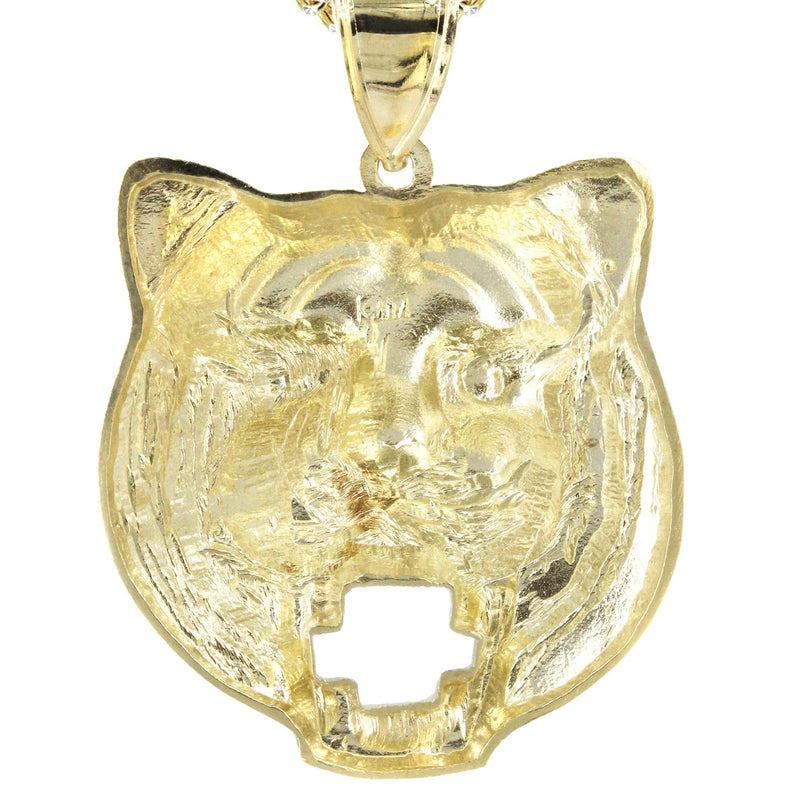 10K Yellow Gold Tiger Head Necklace | Appx. 16.9 Grams