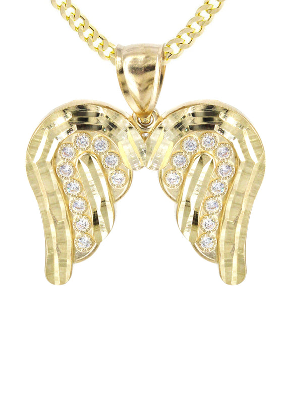 10K Yellow Gold Wings Necklace | Appx. 14.6 Grams