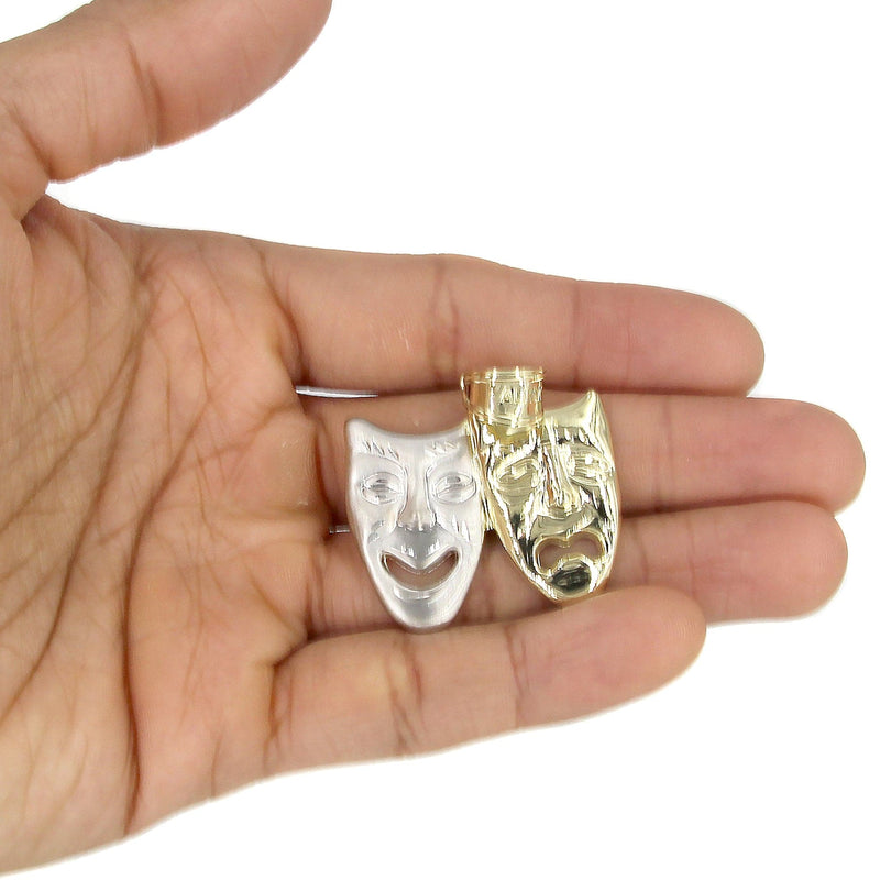 10K Yellow Gold Theater Masks Necklace | Appx. 15.8 Grams