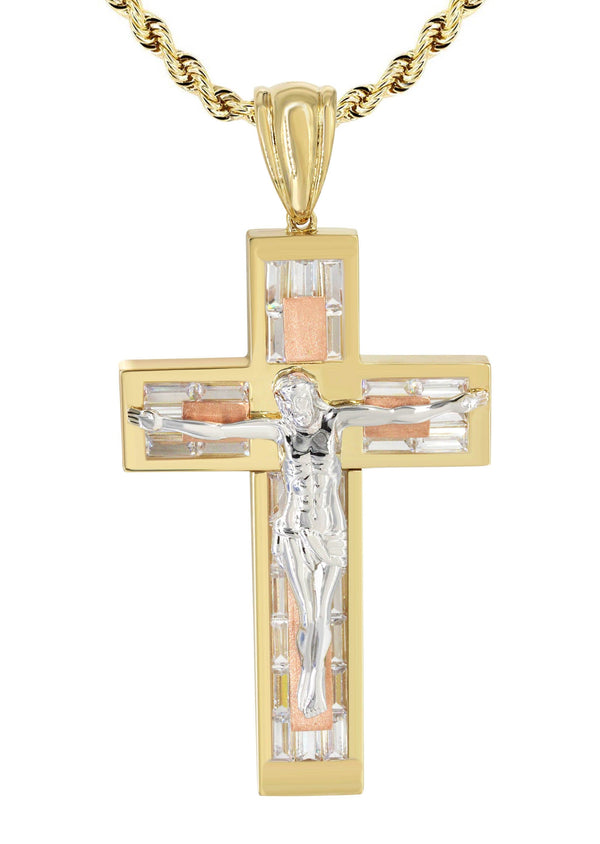10K Yellow Gold Cross /Crucifix Necklace | Appx. 47 Grams
