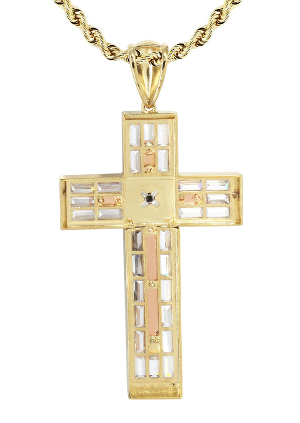 10K Yellow Gold Cross /Crucifix Necklace | Appx. 47 Grams