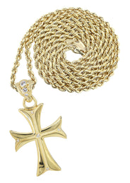 10K Yellow Gold Cross Necklace | Appx. 17.2 Grams