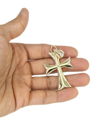 10K Yellow Gold Cross Necklace | Appx. 17.2 Grams