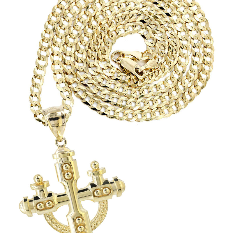 10K Yellow Gold Cross Necklace | Appx. 14.2 Grams