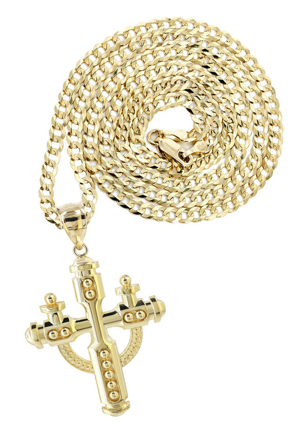 10K Yellow Gold Cross Necklace | Appx. 14.2 Grams