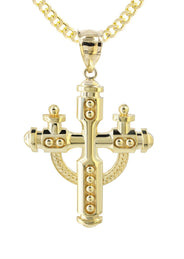 10K Yellow Gold Cross Necklace | Appx. 14.2 Grams