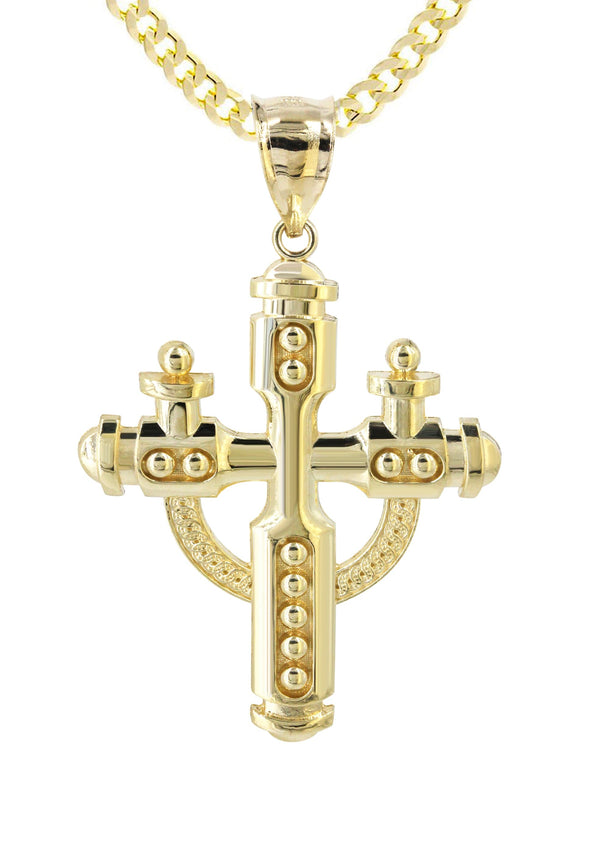 10K Yellow Gold Cross Necklace | Appx. 14.2 Grams