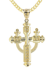 10K Yellow Gold Cross Necklace | Appx. 14.2 Grams