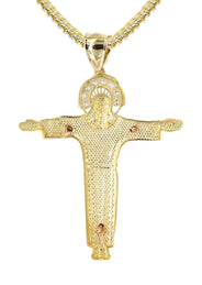 10K Yellow Gold Cross / Crucifix Necklace | Appx. 14.3 Grams