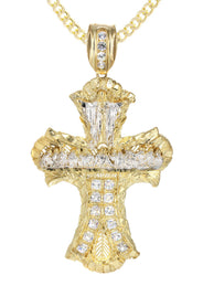 10K Yellow Gold Cross Necklace | Appx. 24.9 Grams