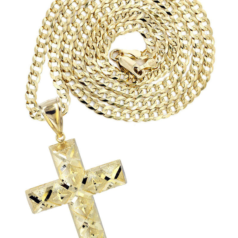10K Yellow Gold Cross Necklace | Appx. 22 Grams