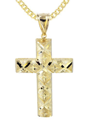 10K Yellow Gold Cross Necklace | Appx. 22 Grams
