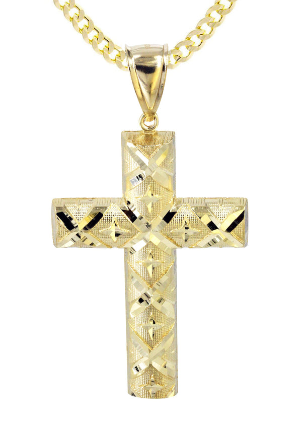 10K Yellow Gold Cross Necklace | Appx. 22 Grams