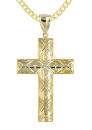 10K Yellow Gold Cross Necklace | Appx. 22 Grams