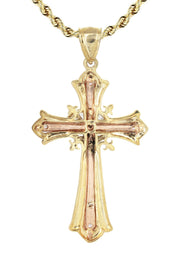 10K Yellow Gold   Cross / Crucifix Necklace | Appx. 21 Grams