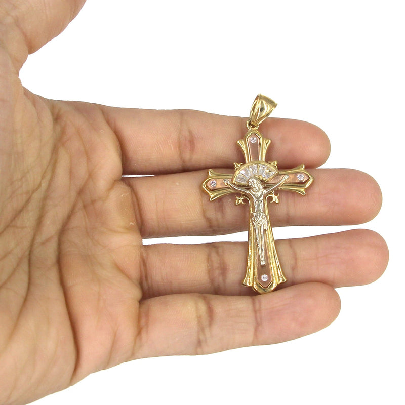 10K Yellow Gold   Cross / Crucifix Necklace | Appx. 21 Grams