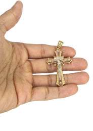 10K Yellow Gold   Cross / Crucifix Necklace | Appx. 21 Grams