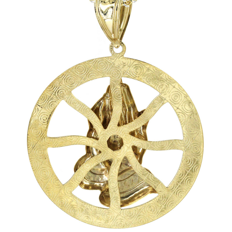 10K Yellow Gold Praying Hands Necklace | Appx. 16.8 Grams