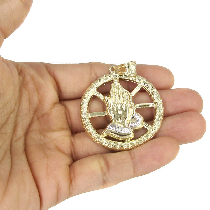 10K Yellow Gold Praying Hands Necklace | Appx. 16.8 Grams
