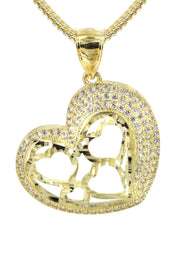 10K Yellow Gold Heart Necklace | Appx. 15 Grams