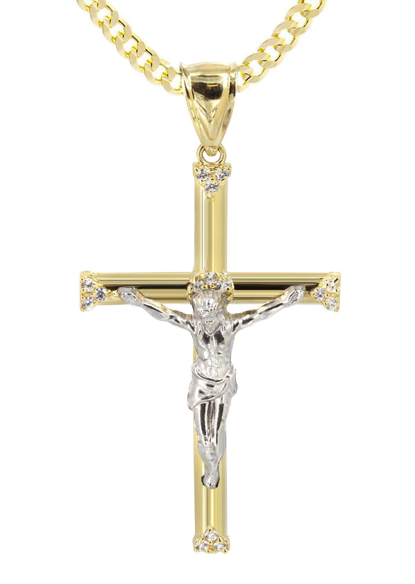10K Yellow Gold Crucifix / Cross Necklace | Appx. 13.6 Grams