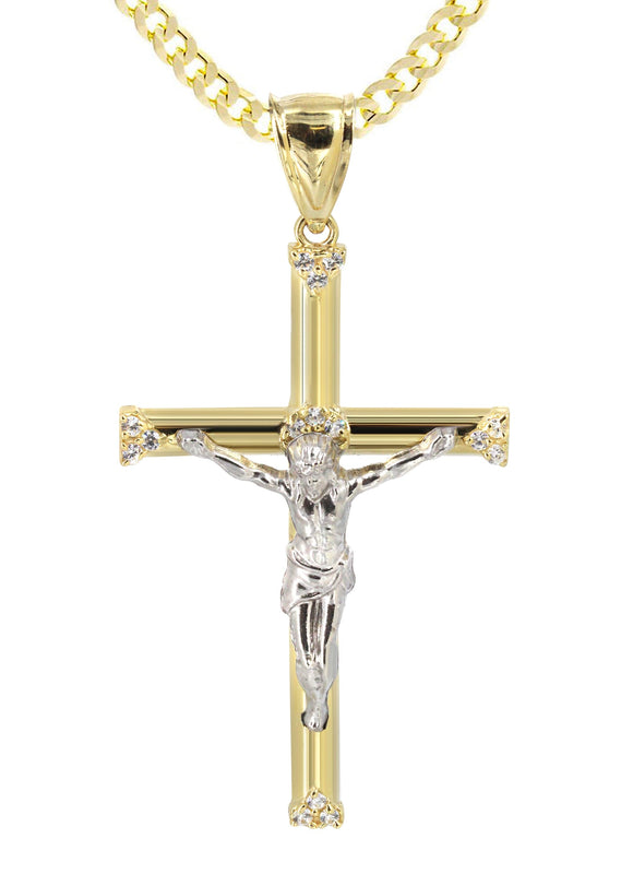 10K Yellow Gold Crucifix / Cross Necklace | Appx. 13.6 Grams