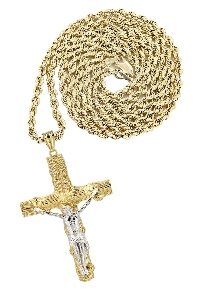 10K Yellow Gold Cross / Crucifix Necklace | Appx. 17.7 Grams