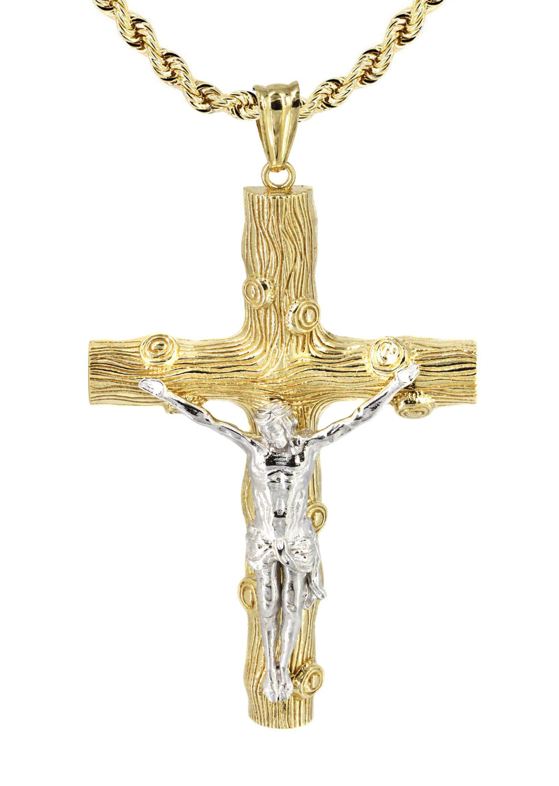10K Yellow Gold Cross / Crucifix Necklace | Appx. 17.7 Grams