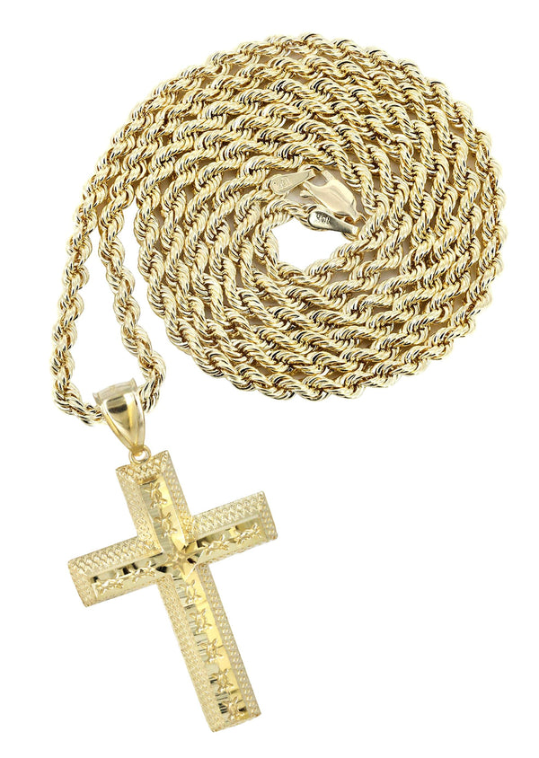 10K Yellow Gold Cross Necklace | Appx. 15.7 Grams