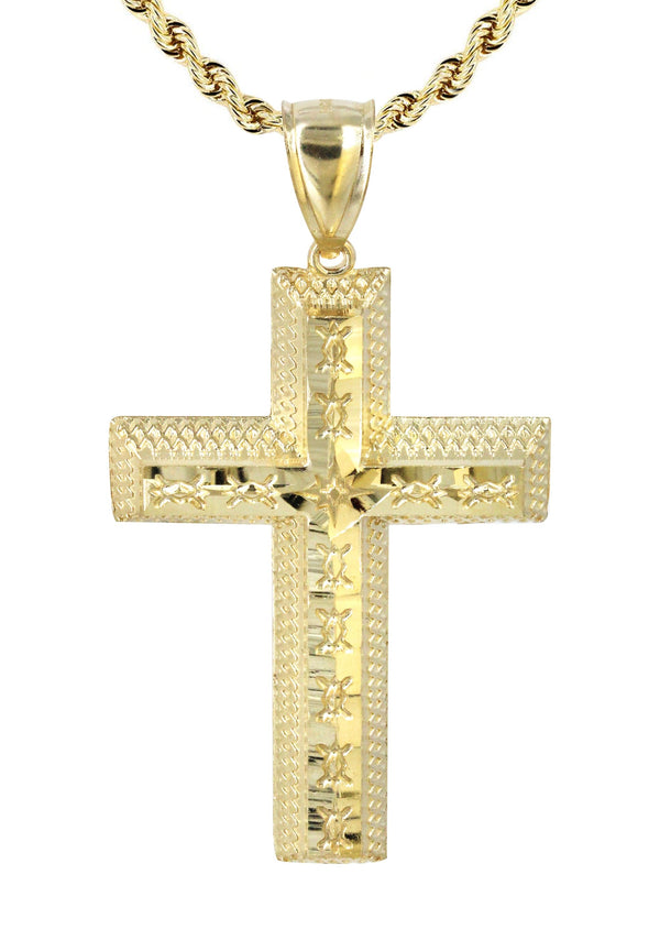 10K Yellow Gold Cross Necklace | Appx. 15.7 Grams