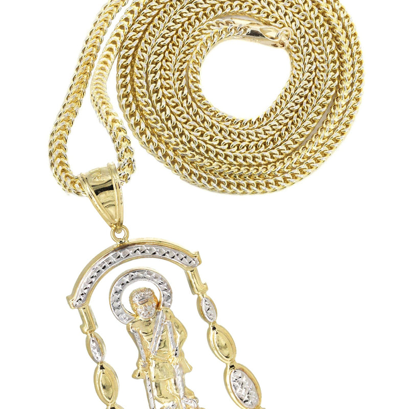 10K Yellow Gold Saint Lazaro Necklace | Appx. 16 Grams