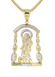 10K Yellow Gold Saint Lazaro Necklace | Appx. 16 Grams