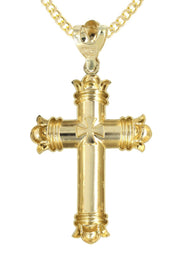 10K Yellow Gold Cross Necklace | Appx. 24.9 Grams