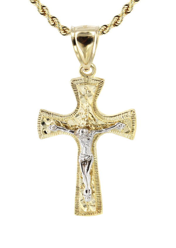 10K Yellow Gold Cross / Crucifix Necklace | Appx. 14.4 Grams