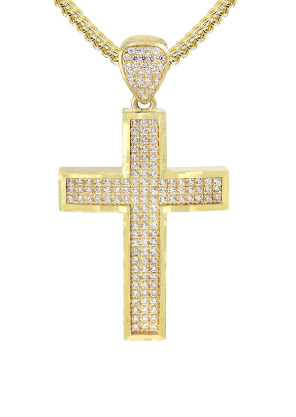 10K Yellow Gold Cross Necklace | Appx. 14.7 Grams