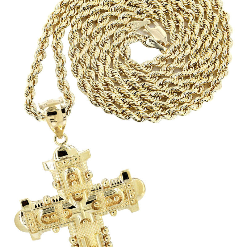 10K Yellow Gold Cross  Necklace | Appx. 15.1 Grams