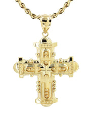 10K Yellow Gold Cross  Necklace | Appx. 15.1 Grams