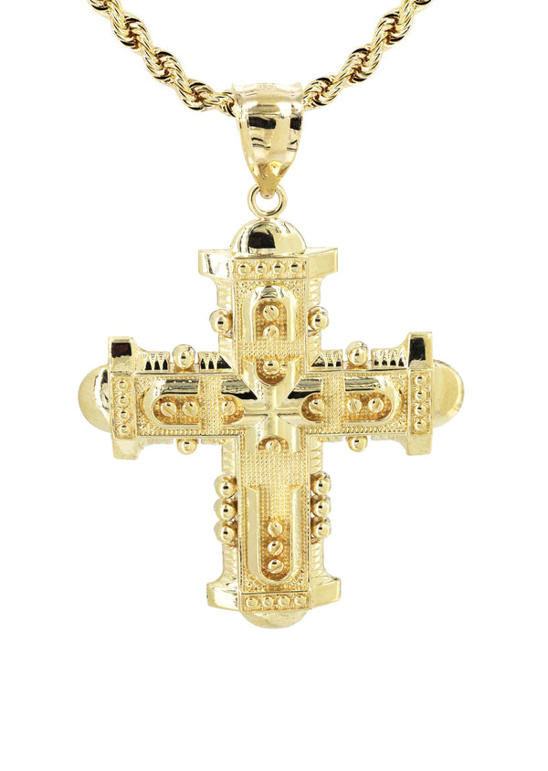 10K Yellow Gold Cross  Necklace | Appx. 15.1 Grams