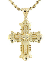 10K Yellow Gold Cross  Necklace | Appx. 15.1 Grams